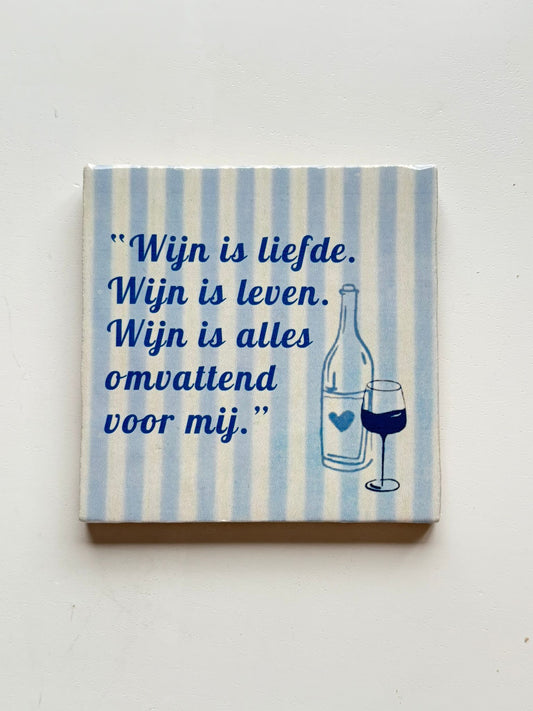 Gekleurd tegeltje: Wijn