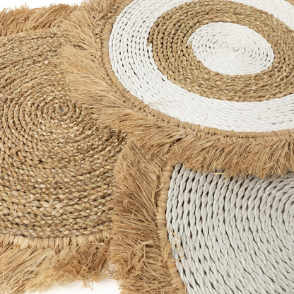 Raffia Placemat - Bruin/Wit